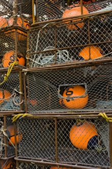 Frank Zurey Prints: USA, Alaska, Kodiak, Crab Traps / Crab Pots with Buoys