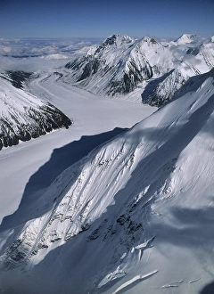 Images Dated 12th December 2012: USA, Alaska, Peters Glacier, Aerial Photo, Denali National Park