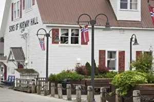 Petersburg Prints: USA, Alaska, Petersburg. Sons of Norway Hall in Bojer Wikan Fishermens Memorial Park