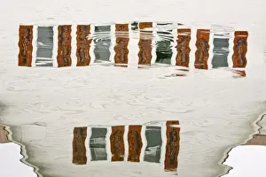 Petersburg Prints: USA, Alaska, Petersburg. Water reflection of the Sons of Norway Hall