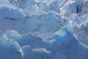 Cracked Prints: USA, Alaska, Portage Glacier. Close-up of glacier ice