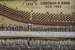 Images Dated 7th April 2020: USA, Alaska, Sitka. Discarded Lindeman and Sons piano close-up