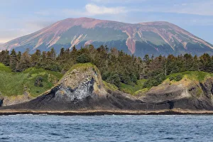 USA, Alaska, Sitka. Landscape with St. Lazaria Island and Mount Edgecumbe