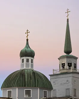Steeple Prints: USA, Alaska, Sitka. Steeples of St. Michaels Russian Orthodox Cathedral