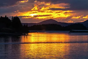 USA, Alaska, Sitka. Sunset on ocean and mountain landscape. ©Cathy & Gordon Illg / Jaynes Gallery / DanitaDelimont.com