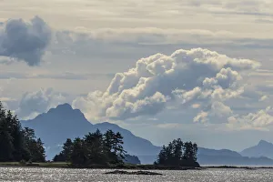 USA, Alaska, Tongass National Forest. Mountain and ocean landscape