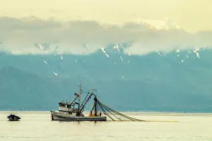 Images Dated 1st June 2023: USA, Alaska, Tongass National Forest. Salmon fishing boat with net