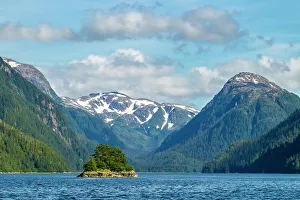 Images Dated 1st June 2023: USA, Alaska, Tongass National Forest. Landscape with mountain and island in inlet