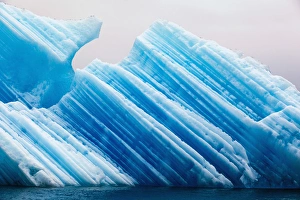 Images Dated 4th July 2010: USA, Alaska, Tracy Arm - Fjords Terror Wilderness, Melted lines in surface of blue