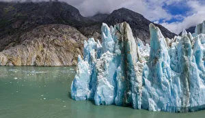 Images Dated 26th October 2018: USA, Alaska, Tracy Arm-Fords Terror Wilderness, Aerial view of blue face of Dawes Glacier