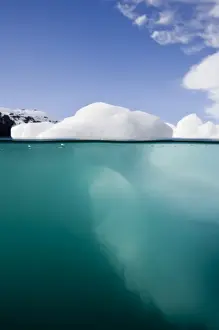 Ice Berg Prints: USA, Alaska, Underwater view of iceberg floating near Blackstone Glacier in Prince