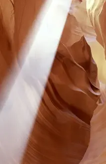 Sun Beam Prints: USA, Arizona, Antelope Canyon. Sunbeam in a slot canyon