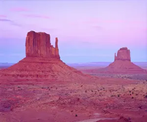 Sandstone Prints: USA; Arizona; Arizona; The Mittens Sandstone formations in Monument Valley