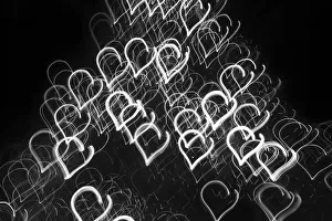 Images Dated 24th January 2021: USA, Arizona, Buckeye. Black and white abstract motion of Christmas tree at night