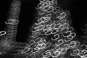 Festive Prints: USA, Arizona, Buckeye. Christmas lights seen through a circular filter