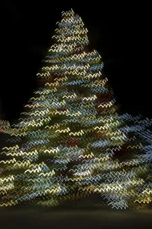 USA, Arizona, Buckeye. Christmas lights seen through a circular filter