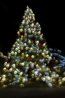 USA, Arizona, Buckeye. Christmas lights seen through a circular filter