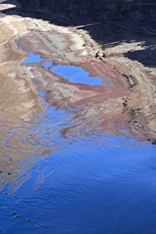 Images Dated 24th June 2020: USA, Arizona. Canyon wall reflections on a sand beach, Grand Canyon National Park