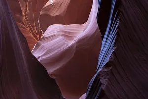 Images Dated 11th August 2020: USA, Arizona. Colorful sandstone erosion of lower Antelope Canyon near Lake Powell