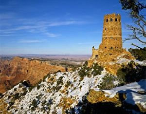 Images Dated 11th June 2010: USA, Arizona, Grand Canyon National Park, View of Desert View Watchtower, Painted Desert