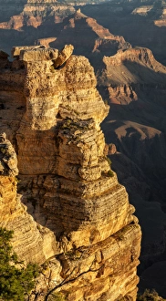 USA, Arizona, Grand Canyon National Park, Vertical panorama at Mather Point on
