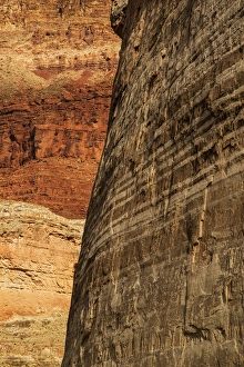 Images Dated 31st October 2014: USA, Arizona, Grand Canyon National Park. Striated sandstone wall in Marble Canyon