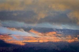 Arizona Prints: USA, Arizona, Grand Canyon National Park. Overview of canyon at sunset. Credit as