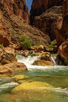 Havasu Creek Prints: USA, Arizona, Grand Canyon National Park. Havasu Creek on Colorado River