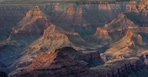 North Rim Prints: USA, Arizona, Grand Canyon National Park. Canyon panoramic at sunrise