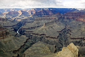 Images Dated 5th January 2007: USA, Arizona, Grand Canyon National Park. Grand Canyon in winter, as seen from Pima Point at sunset