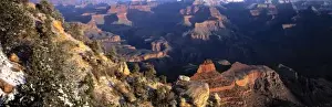 South Rim Prints: USA, Arizona, Grand Canyon NP. Snow adds contrast to the colorful landscape seen from Mather Point