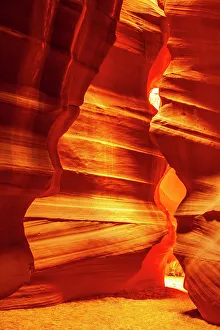 Slot Canyon Prints: USA, Arizona, Lake Powell Navajo Tribal Park. Slot canyon in Upper Antelope Canyon