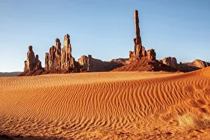 Images Dated 1st June 2023: USA, Arizona, Monument Valley Navajo Tribal Park. Eroded formations and sand dunes