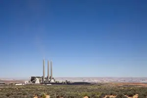 Day Light Prints: USA, Arizona, Page, Coal burning Navajo Generating Station on summer morning