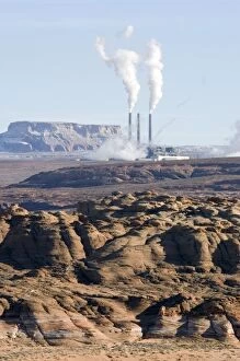 USA, Arizona, Page. The coal-fired Navajo Generating Station, a power plant producing electricity