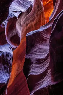 Images Dated 13th November 2008: USA, Arizona, Paige. Rock patterns in Antelope Canyon