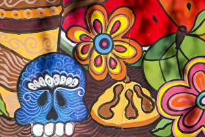 Images Dated 1st November 2014: USA, Arizona, Phoenix, Desert Botanical Garden. Colorful mural details. Credit as