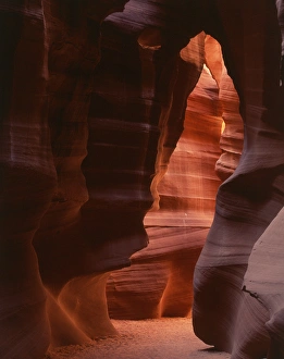 Eroded Prints: USA, Arizona, Red sandstone walls of Antelope Canyon