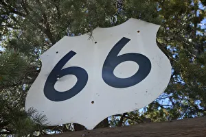 Signage Prints: USA, Arizona, Sedona, Vintage Highway 66 sign