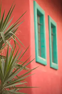 USA-ARIZONA-Tucson: Downtown: La Placita Complex Colorful Building Detail
