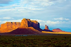 Valley Of The Rocks Prints: USA, Arizona-Utah border. Monument Valley, Sentinel Mesa and Castle Rock
