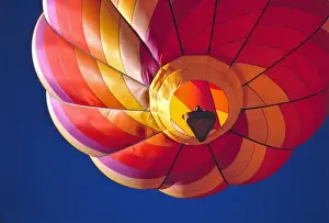 Hotair Balloon Prints: USA, Arizona, Val Vista. A colorful hot-air balloon floats above Val Vista near Mesa