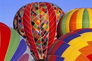 Recreation Prints: USA, Arizona, Val Vista. Colorful hot-air balloons compete in a festival near Val Vista in Arizona