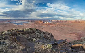 Images Dated 11th August 2020: USA, Arizona. View of Lake Powell from Tower Butte