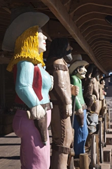 Likeness Prints: USA, Arizona, Williams. Rt. 66 Town, Western-Themed Wood Sculptures