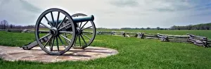 Arkansas Prints: USA, Arkansas, Pea Ridge NMP. A Civil War canon remains as a symbol of a fierce battle
