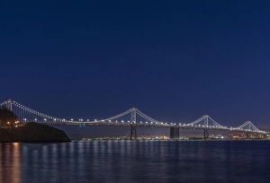 California Prints: USA, CA, San Francisco, Bay Bridge at Twilight