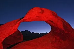 Images Dated 10th October 2005: USA, California, Alabama Hills, Night photo of rock arch with colored flash