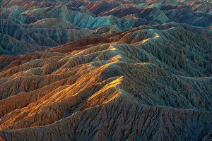 Images Dated 14th December 2022: USA, California, Anza-Borrego Desert State Park. Barren desert landscape at sunrise