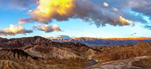 Images Dated 21st March 2023: USA, California, Badlands National Park. Panoramic of Zabriskie Point desert formations